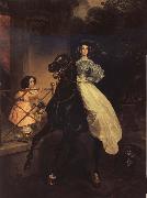 Karl Briullov Rider.Double Portrait of Giovanina and Amazilia Pacini oil on canvas
